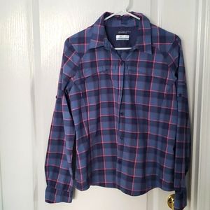 Columbia Omni Shade plaid shirt size L